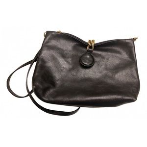 Black Vintage Furla Crossbody Leather Handbag